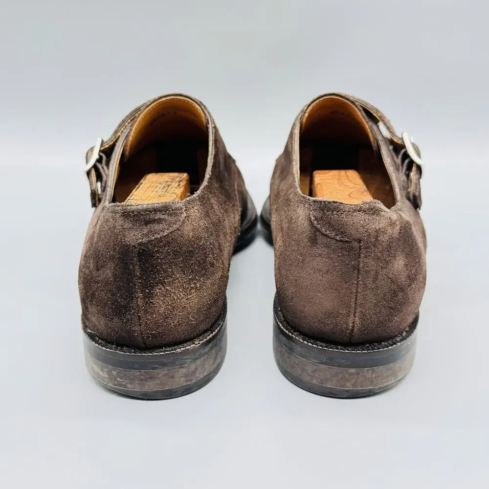 Suitsupply Shoes Mens 7 Brown Suede Double Monk Strap Cap Toe Dress Casual